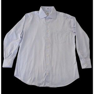 PETER MILLAR Shirt Mens Large Button Down White Check Long Sleeve Golf Nanoluxe